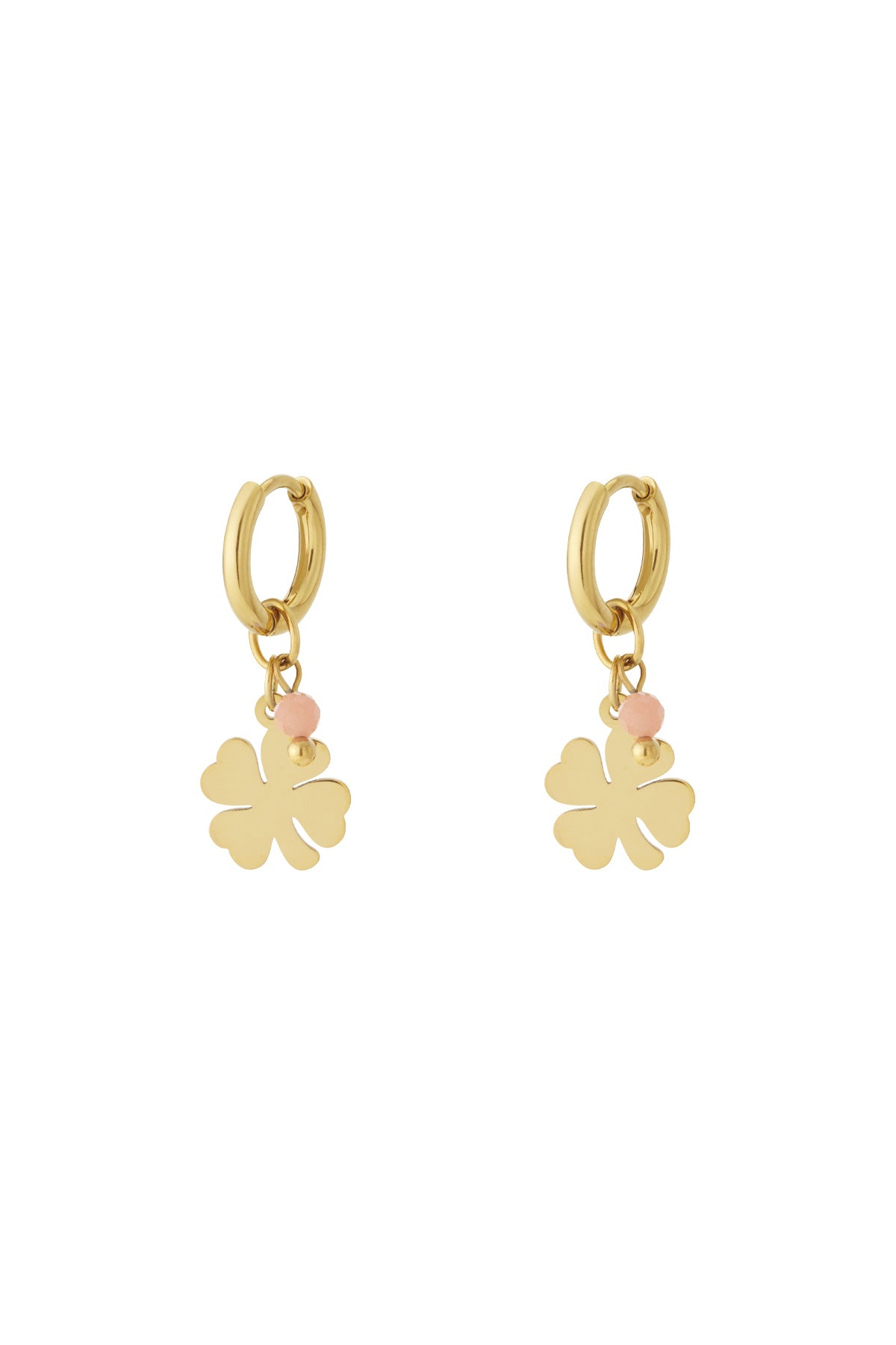 Stylish 14K Gold Plated Clover Drop Earrings