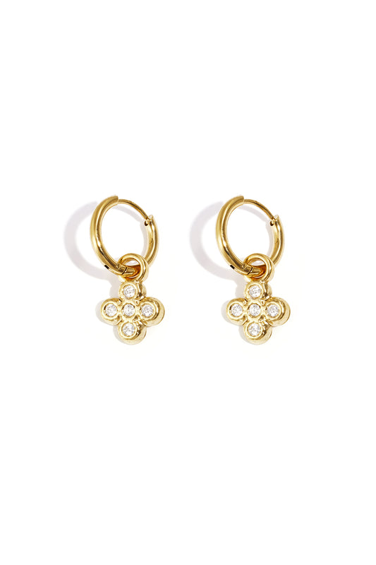 Stylish Clover Rhinestone Drop Earrings for Daily Wear