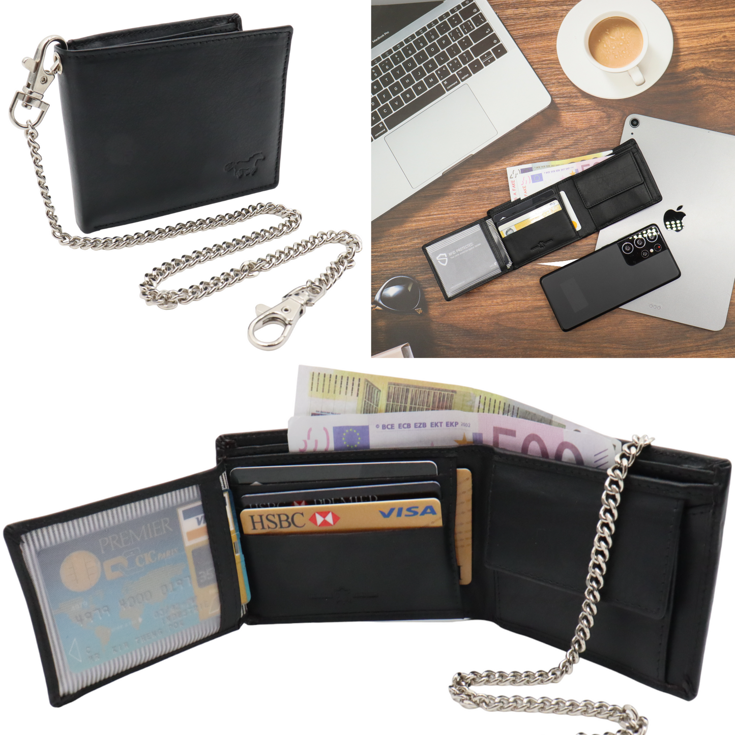 Portemonnee Heren - Compact - Portefeuille Ketting - Chain Wallet