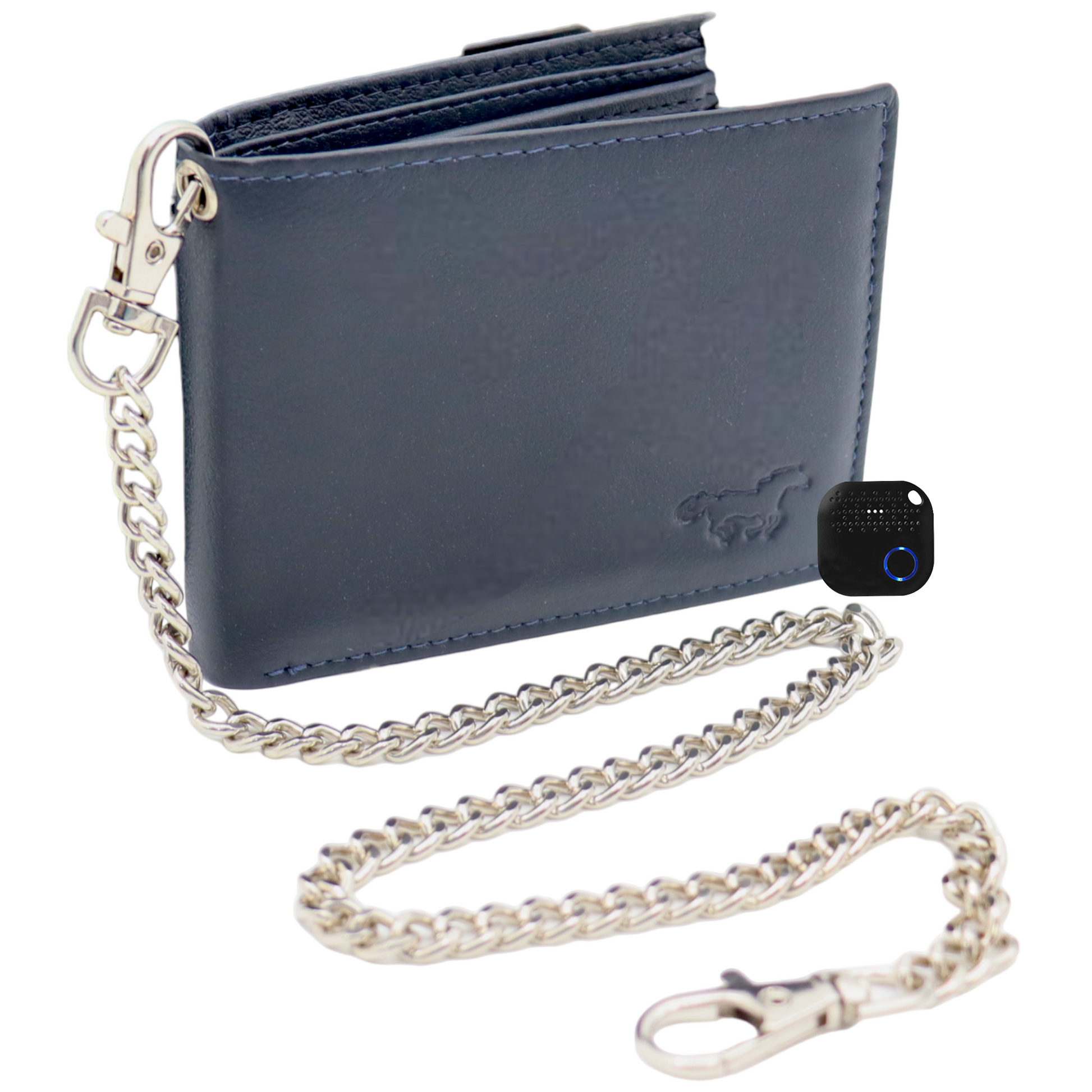 Compacte Portemonnee Mannen Met Tracker  - Portefeuille Met Ketting - Bluetooth Tracker En Ketting