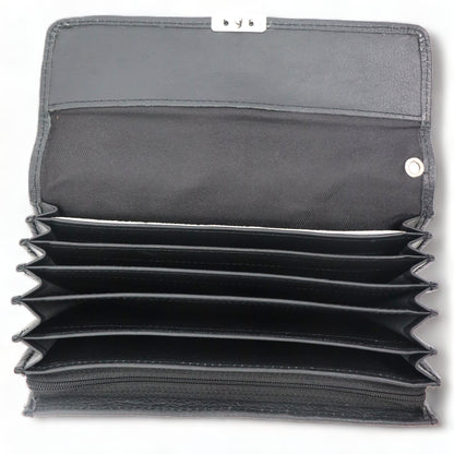 Portemonnee - Compact - Portefeuille - Leer - Zwart