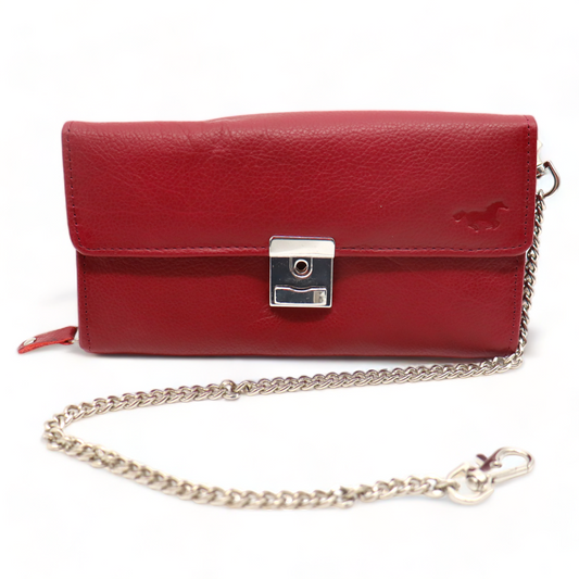 Kelner Portemonnee - Waiter Wallet - Portefeuille - Leer - Bordeaux Rood