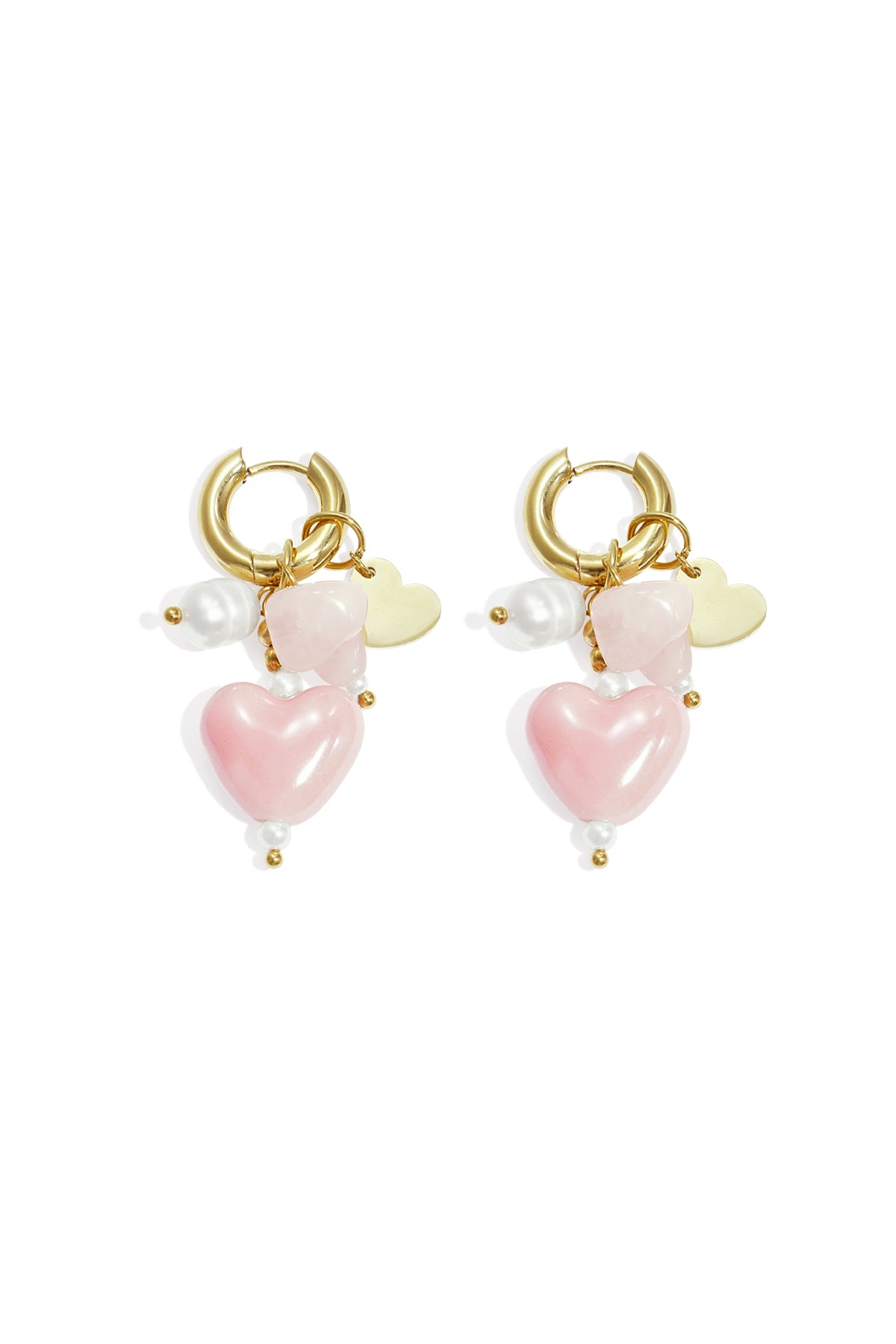 Charming Heart Loop Bead Earrings for Women