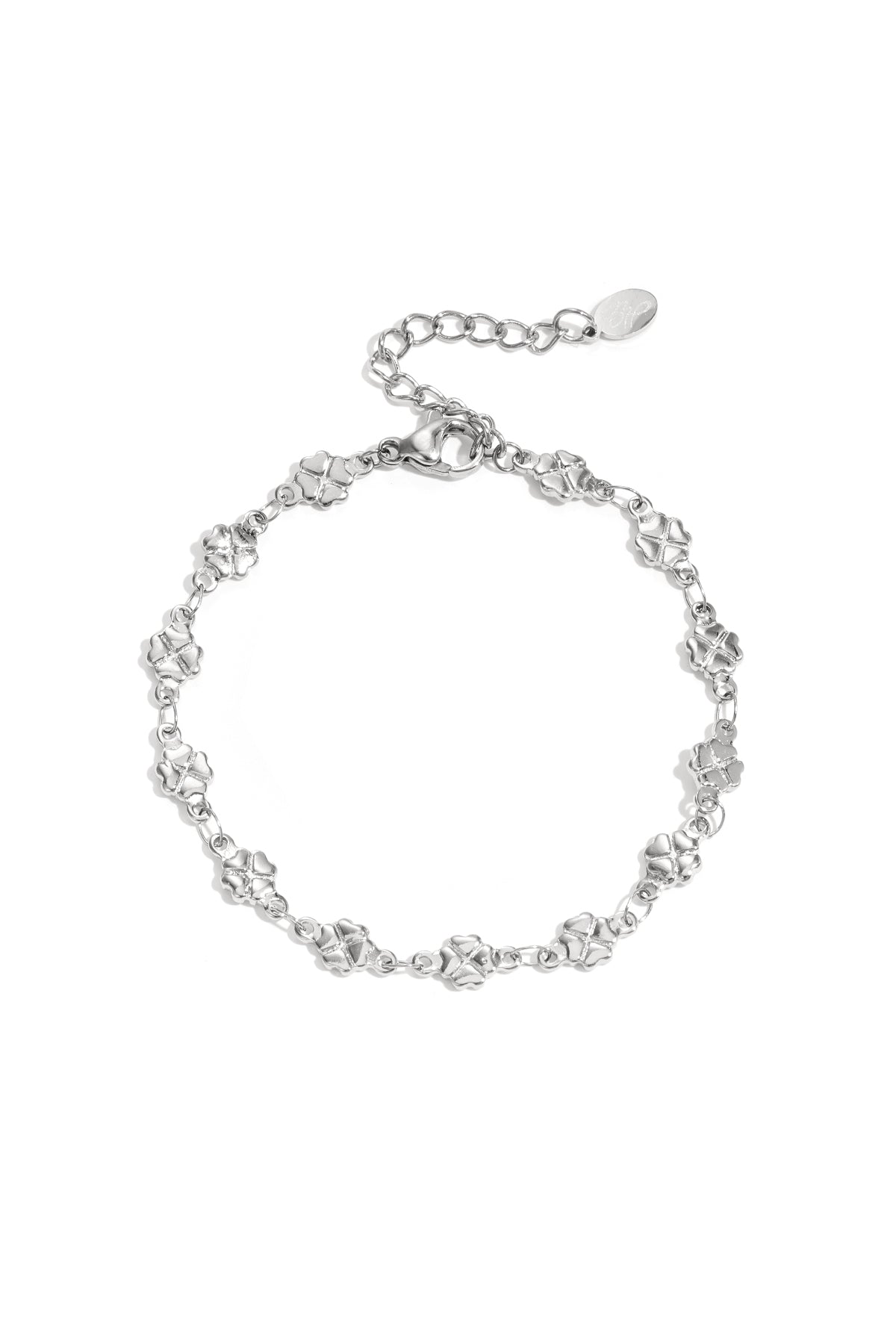 Elegant 14K Gold Plated Clover Chain Bracelet