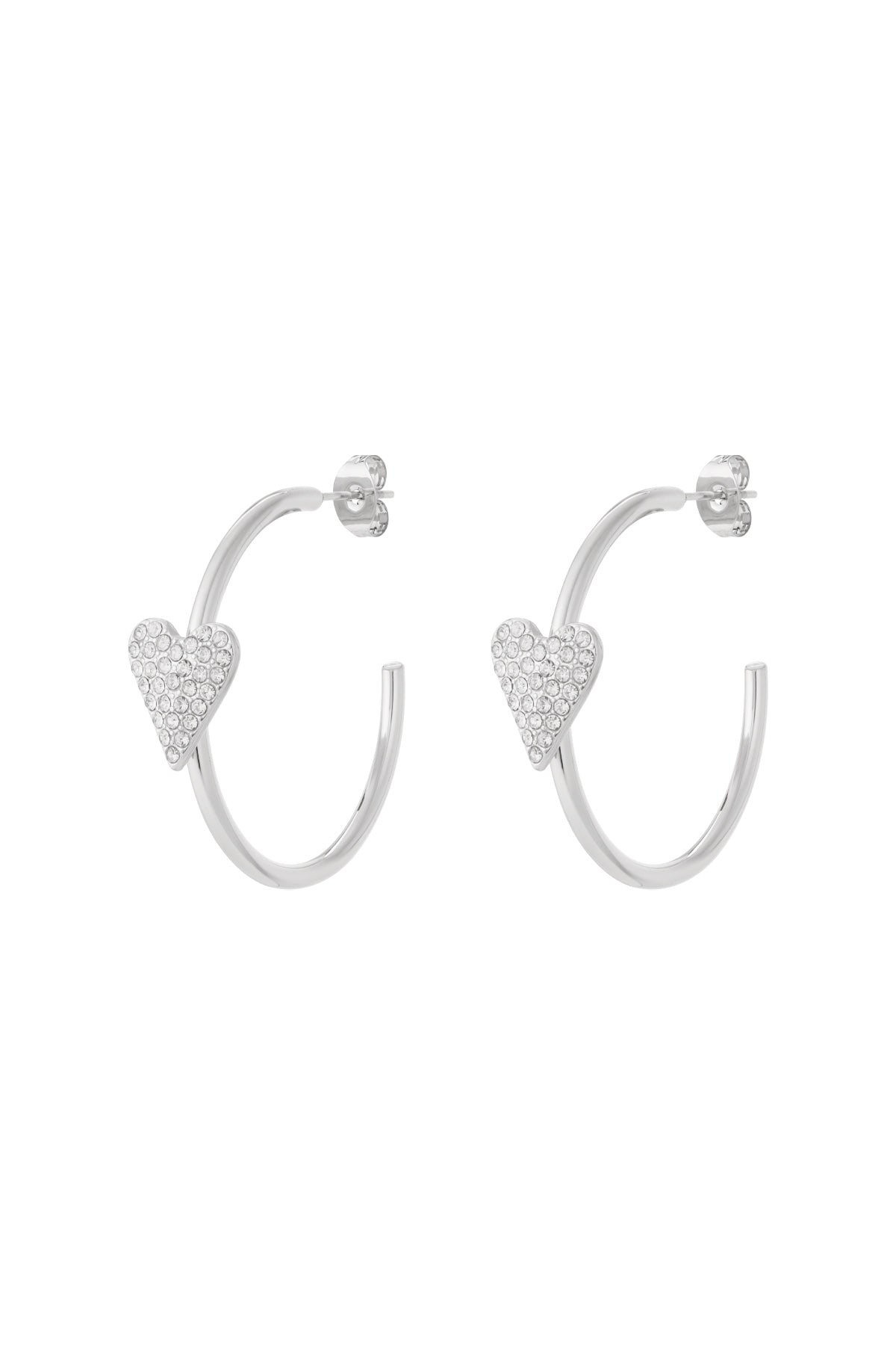 Elegant Heart Shaped Hoop Earrings - All Day Glam