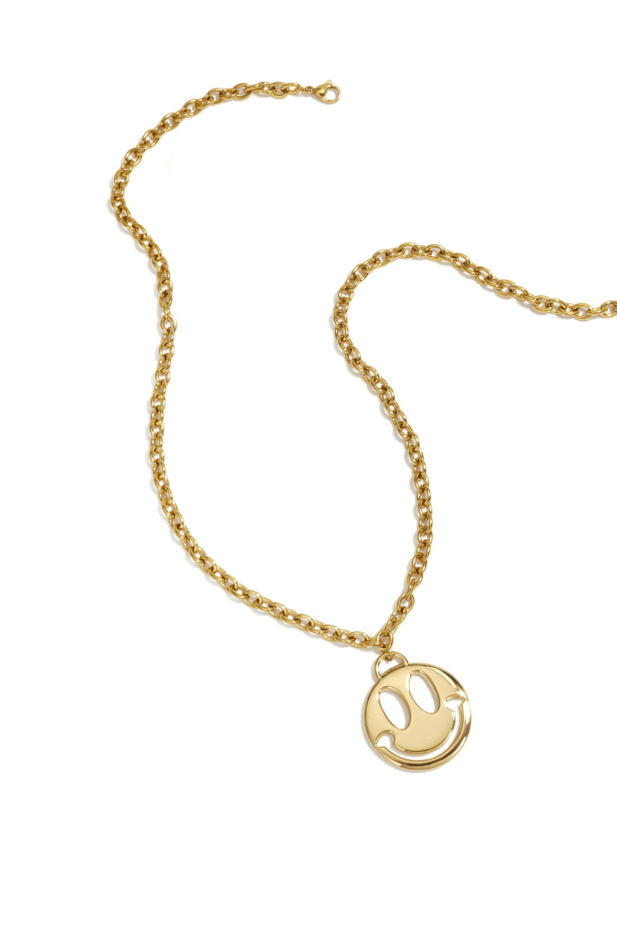 Stylish 14K Gold Plated Smiling Face Necklace