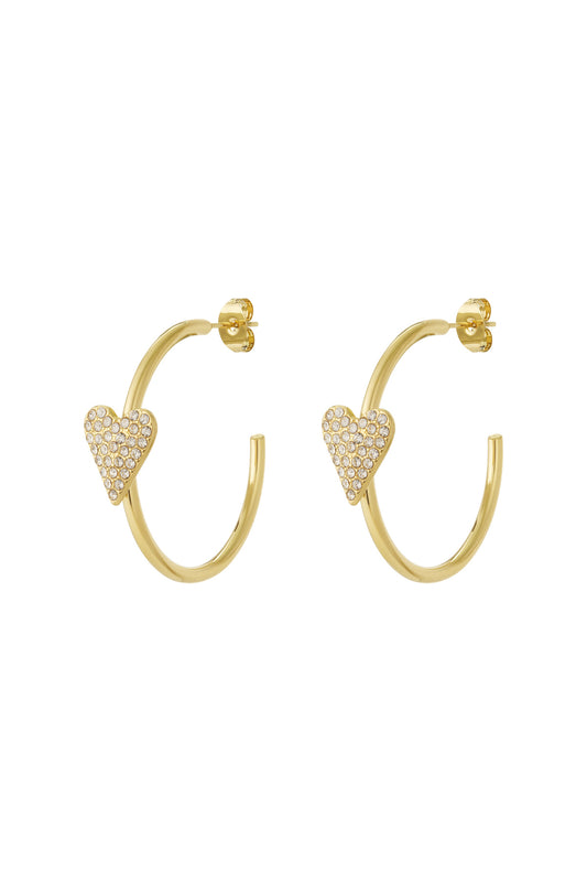 Elegant Heart Shaped Hoop Earrings - All Day Glam