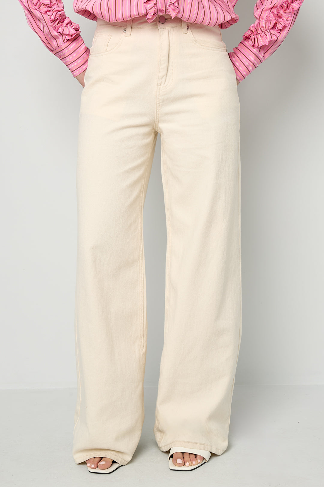 Gimme Wide Leg Cotton Denim Pants for Spring/Summer