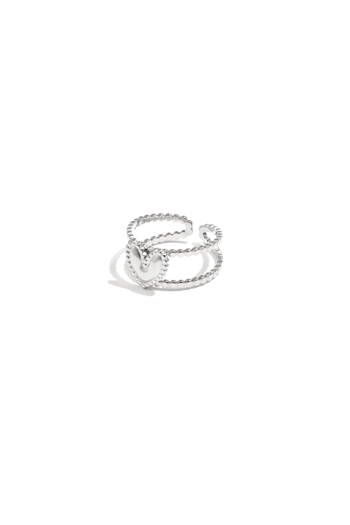 Elegant Heart-Shaped Adjustable Statement Ring