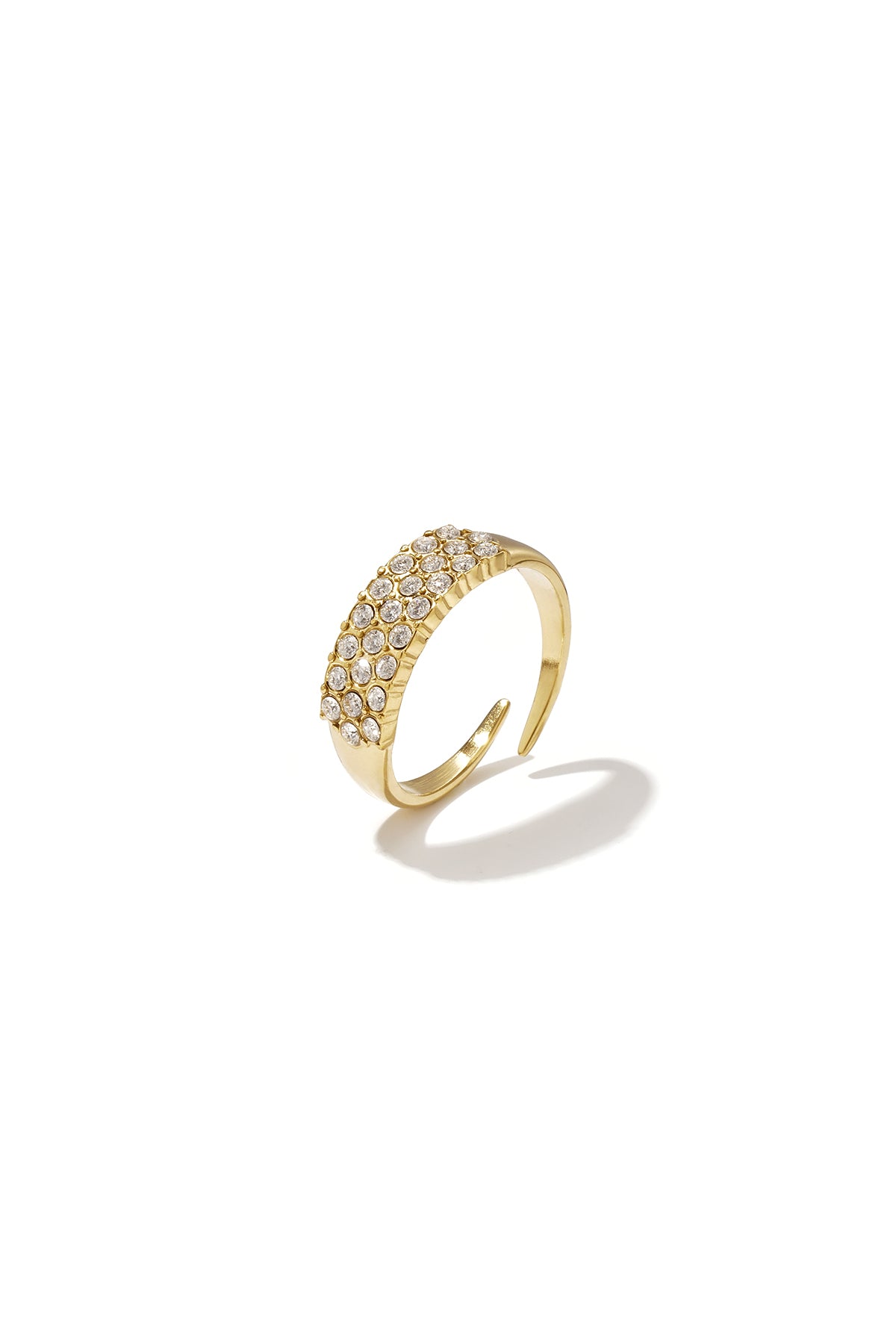 Elegant Minimalist Adjustable Rhinestone Ring