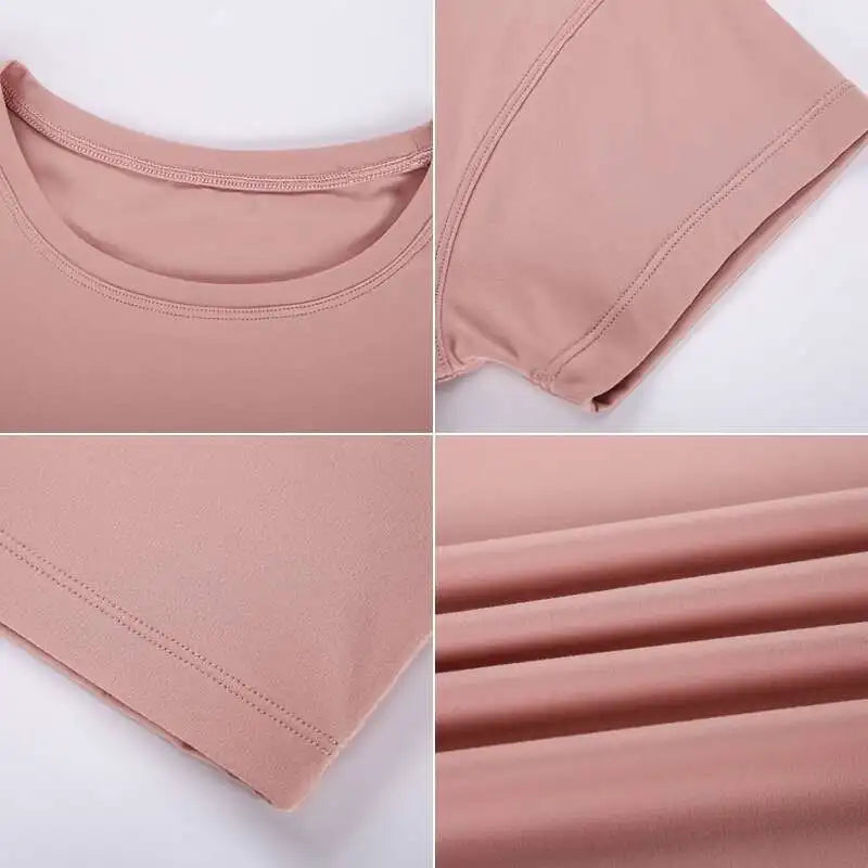Short Sleeve Crop Top Shirts - Loose Fit