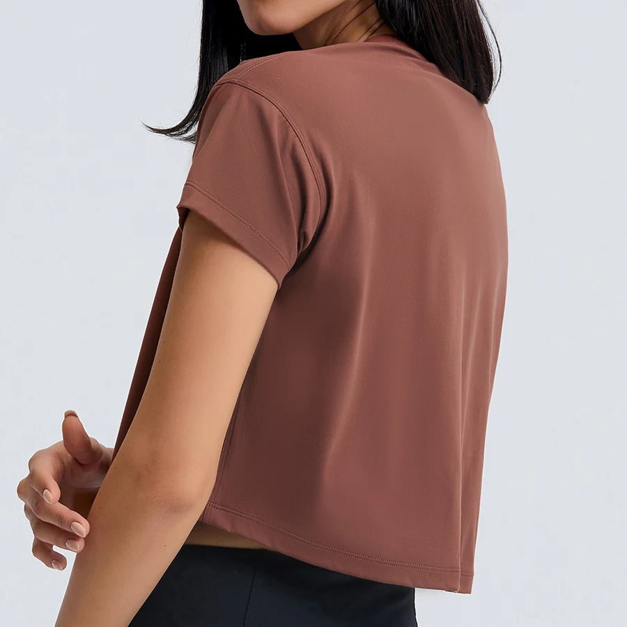 Short Sleeve Crop Top Shirts - Loose Fit