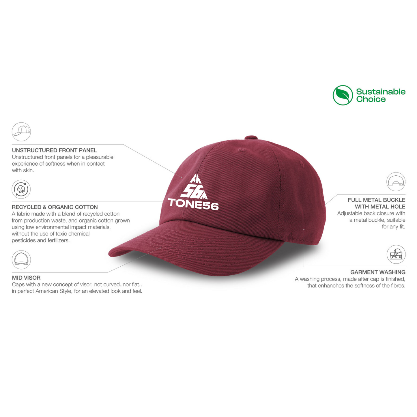 TONE56 Burgundy Cap