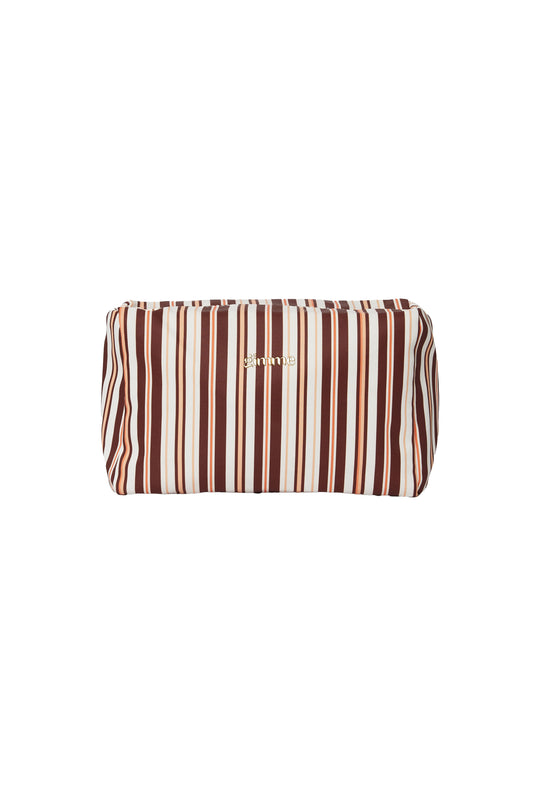 Gimme Simple Stripe Makeup Bag - Khaki, Pink, Blue