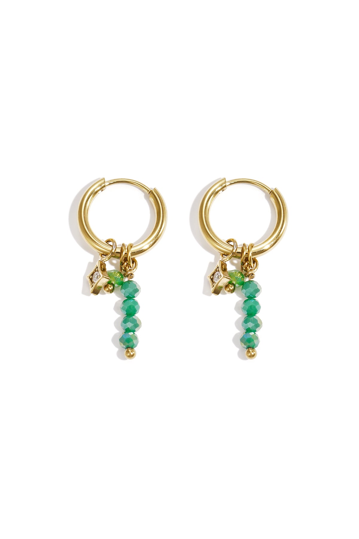 Stylish Pink & Green Bead Earrings for Summer