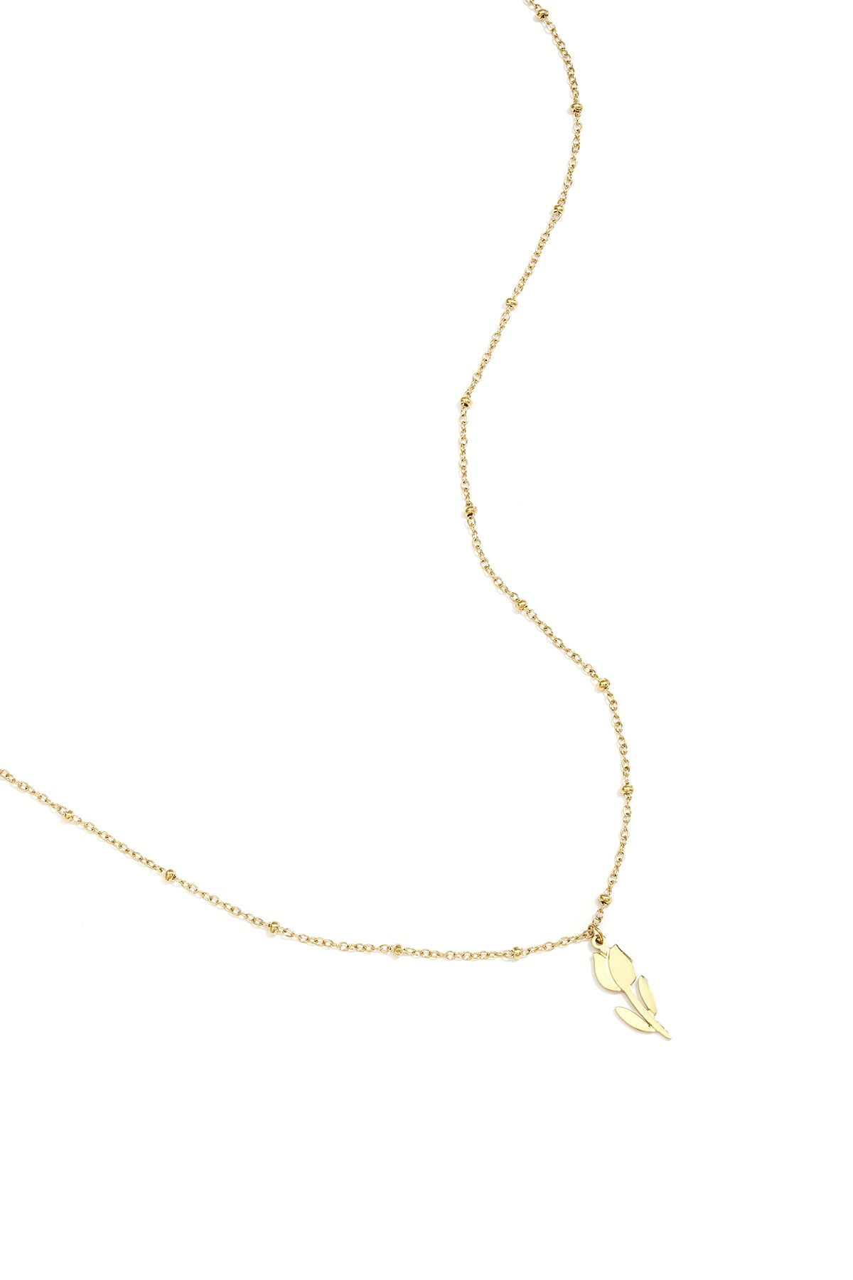 Elegant Stainless Steel Flower Pendant Necklace - Silver & Gold