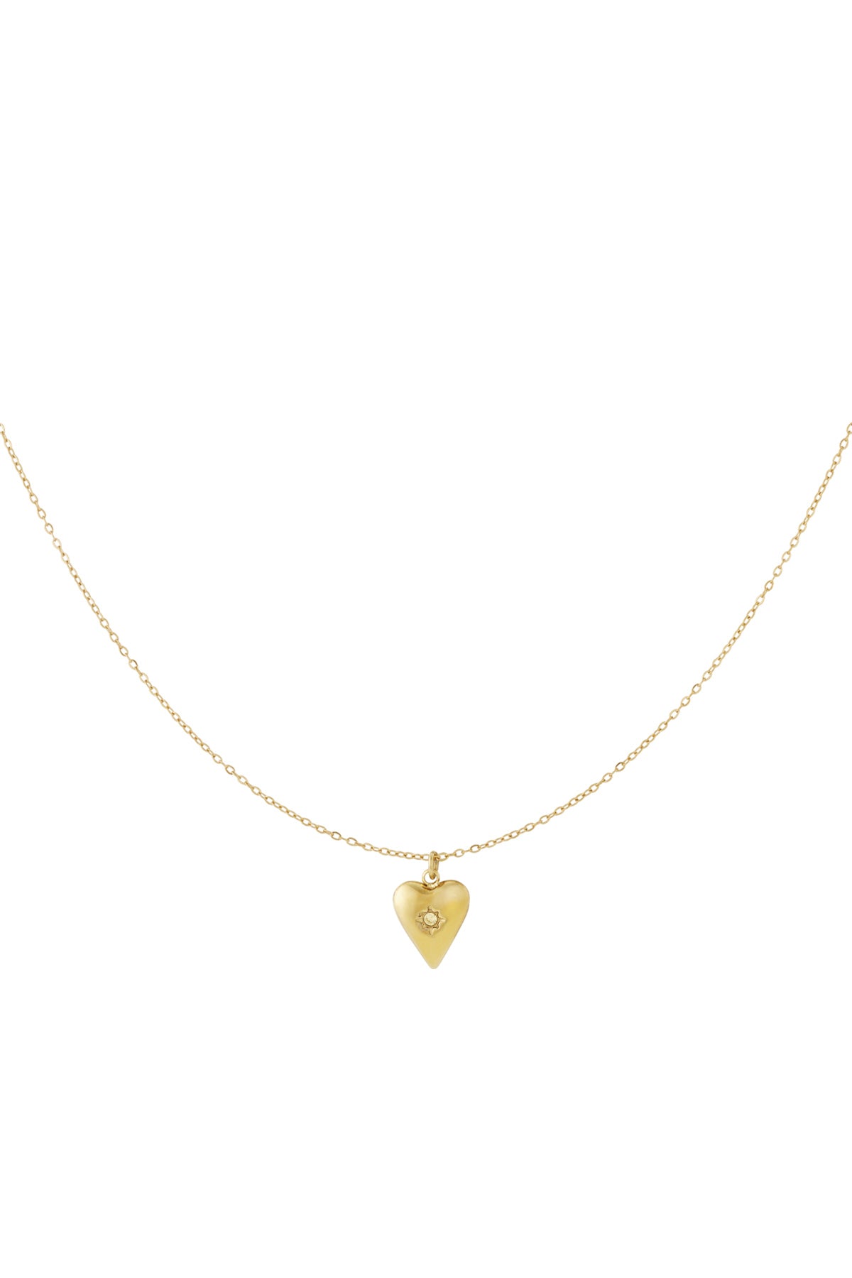 Charming 14K Gold Plated Heart Pendant Necklace