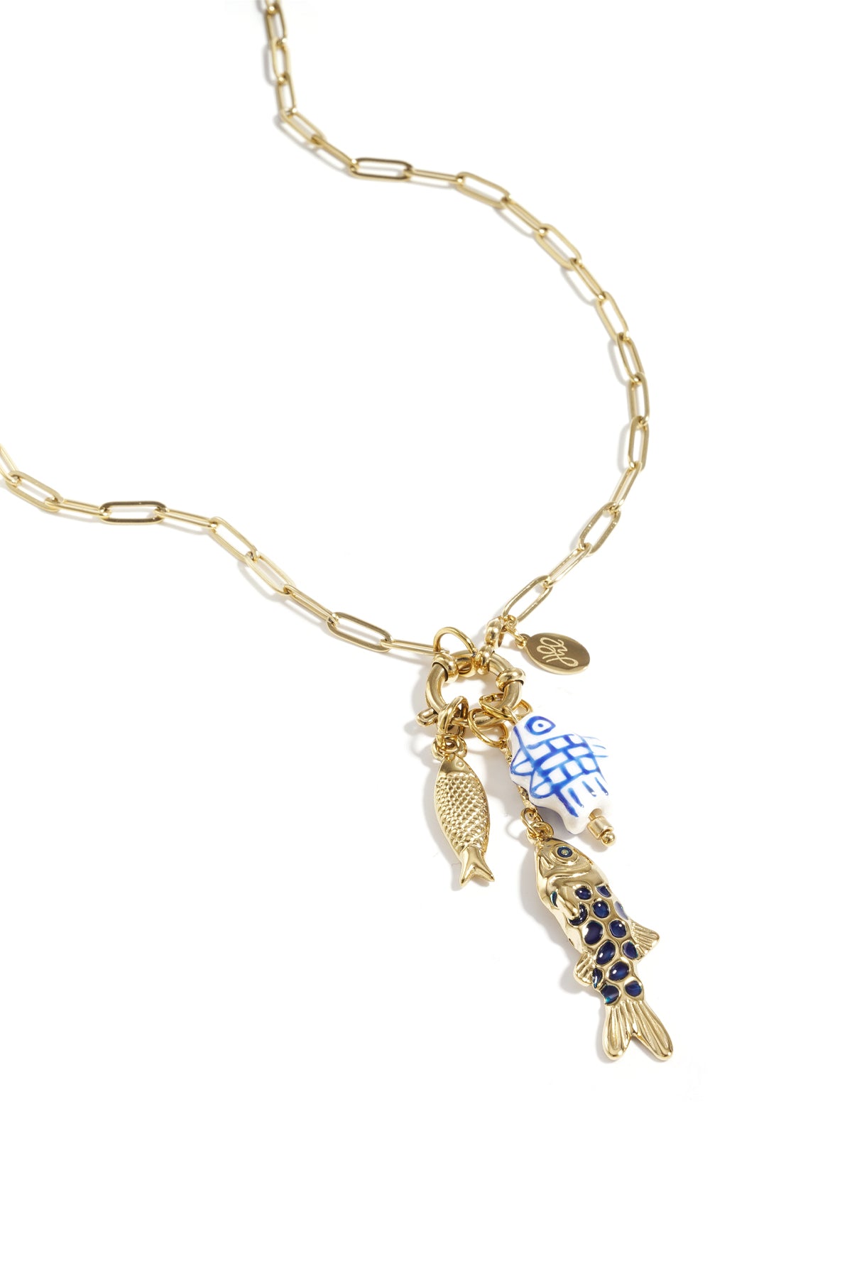 Stylish Gold-Toned Fish Pendant Necklace for Everyday Wear