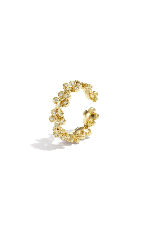 Elegant Adjustable Rhinestone Ring - All Sizes, Silver & Gold
