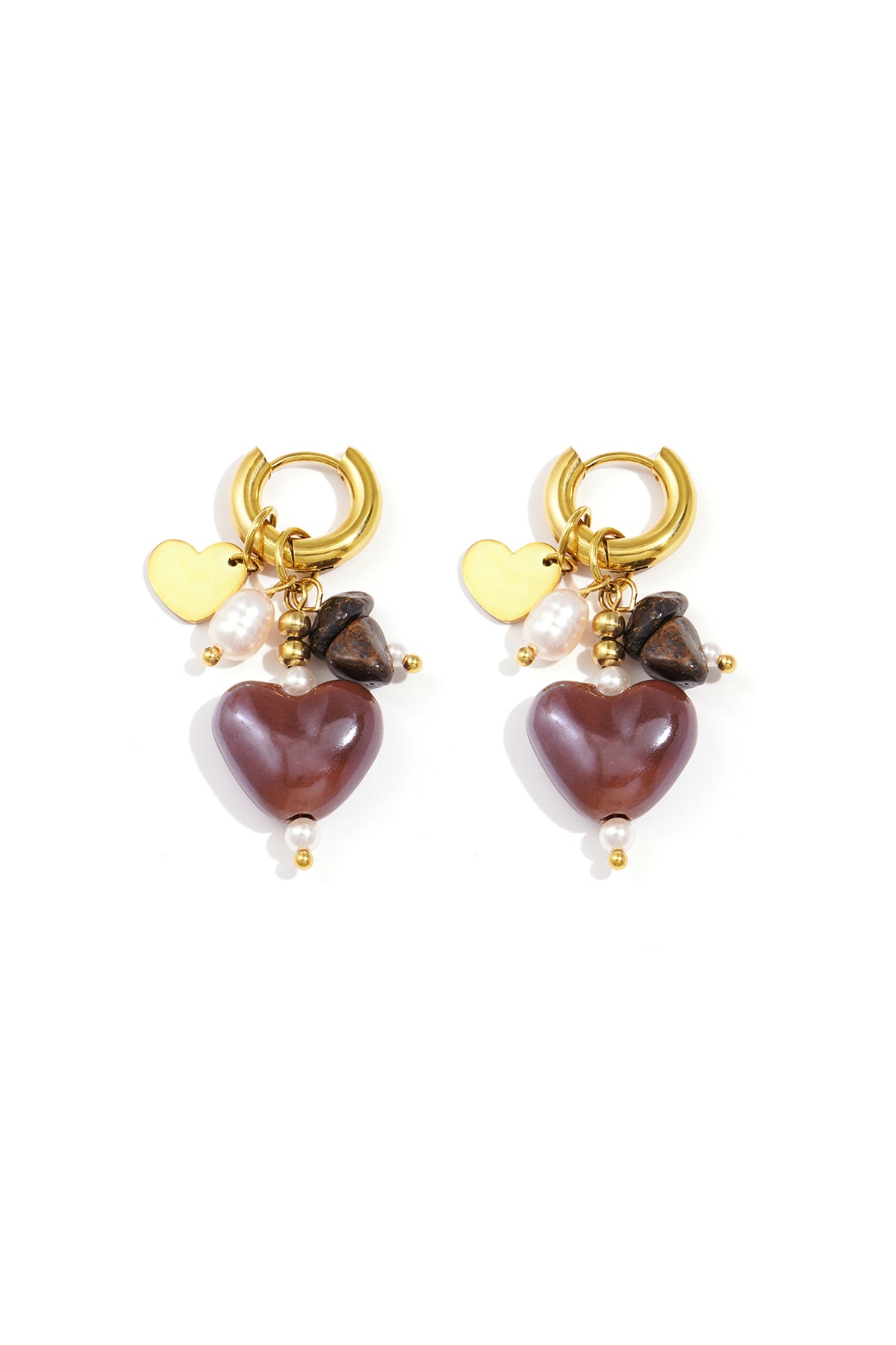 Charming Heart Loop Bead Earrings for Women