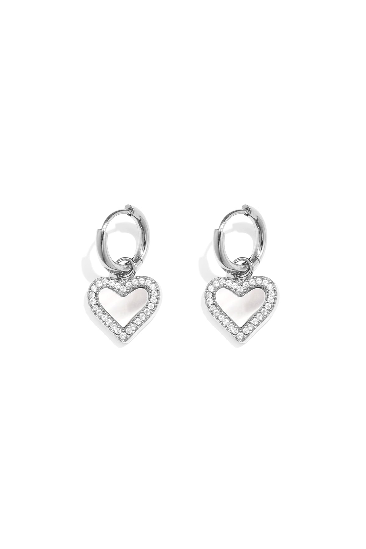 Elegant Heart-Shaped Shell Drop Earrings