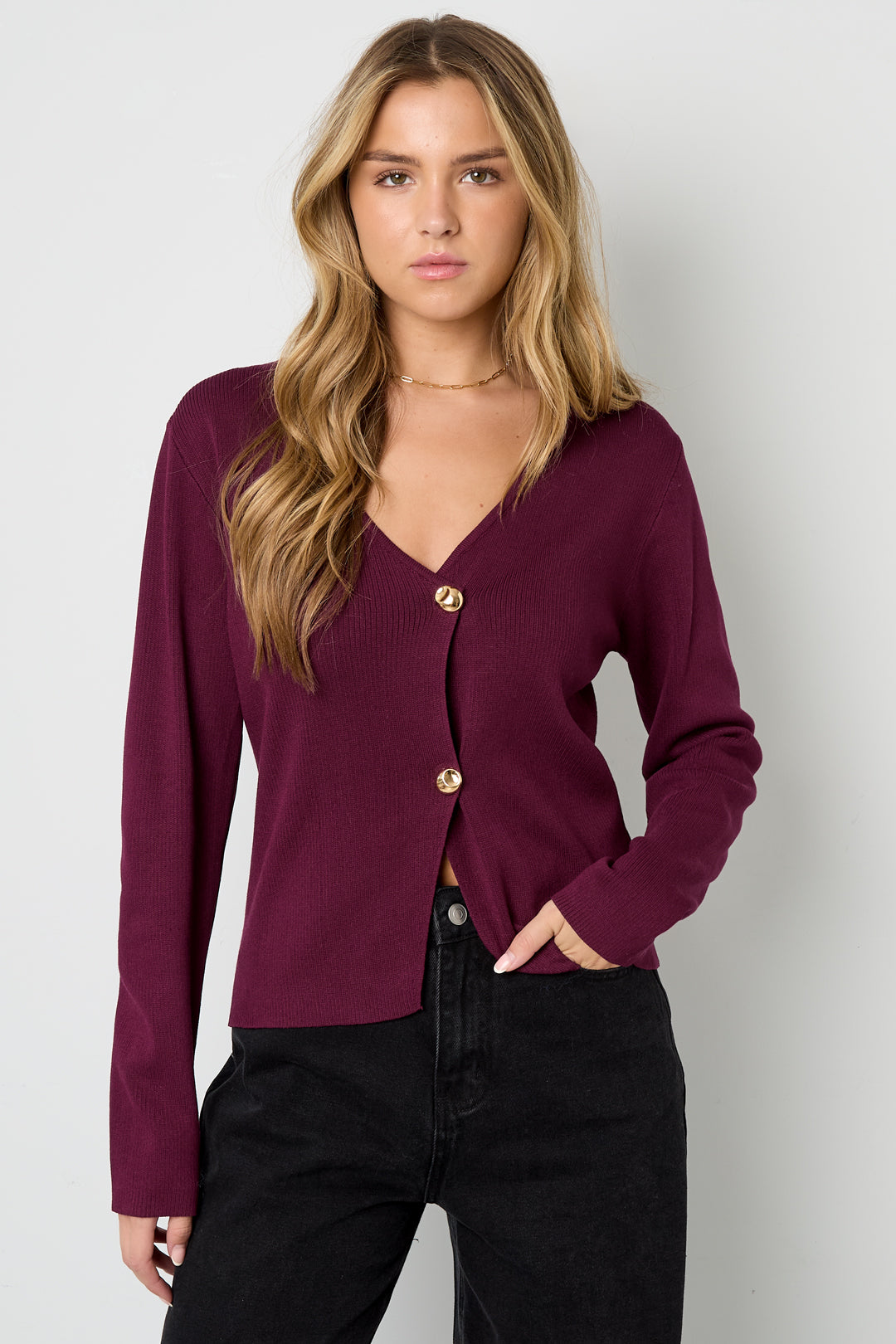 Elegant Viscose Knit Cardigan for Fall/Winter