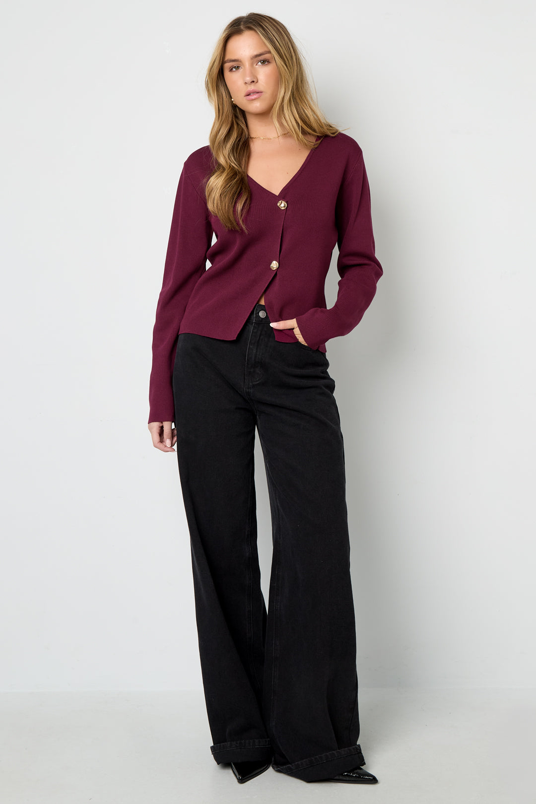 Elegant Viscose Knit Cardigan for Fall/Winter