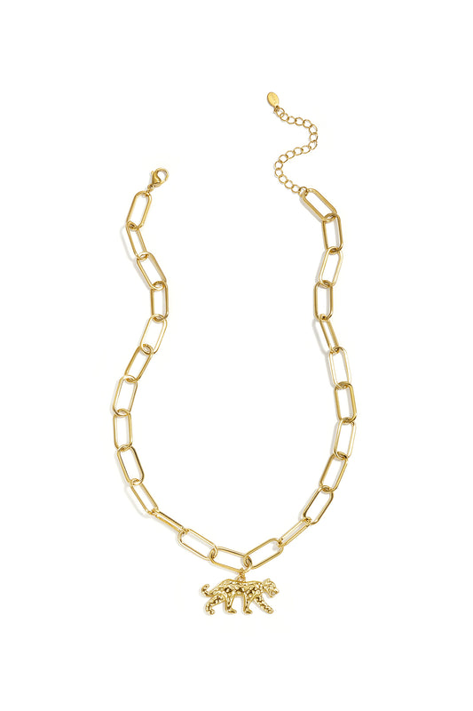 Elegant Animal Pendant Necklace in Silver and Gold