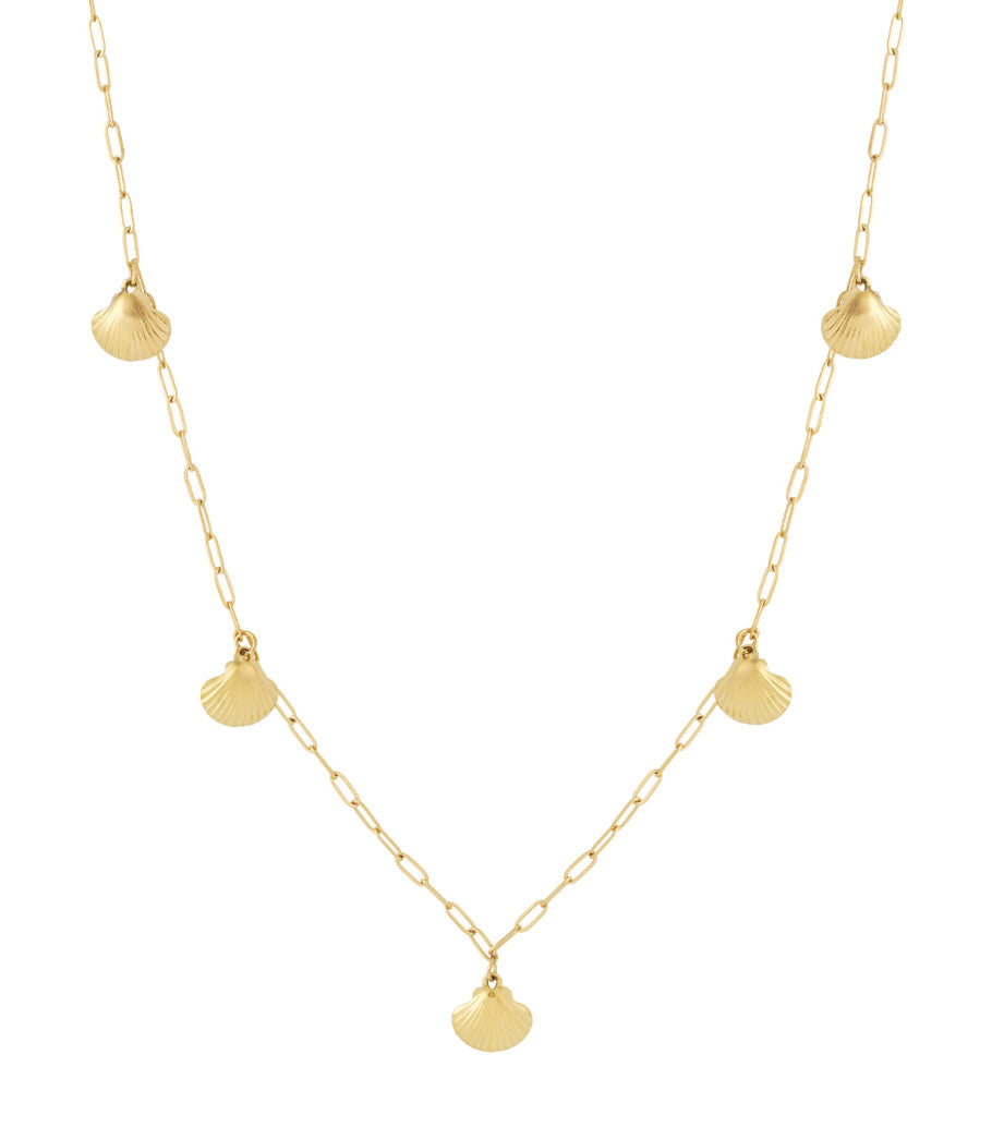 Elegant Gold Long Necklace with Shell, Perfect for Spring/Summer