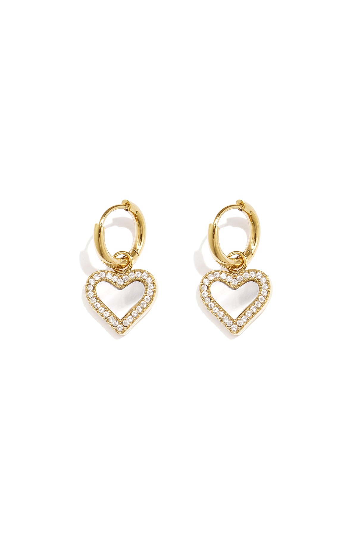 Elegant Heart-Shaped Shell Drop Earrings