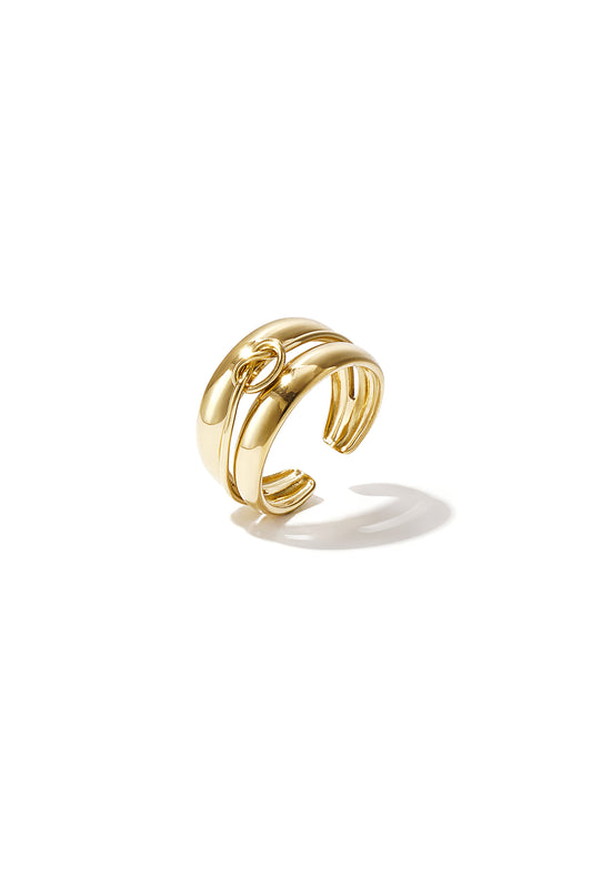 Elegant Adjustable Minimalist Ring - Silver & Gold