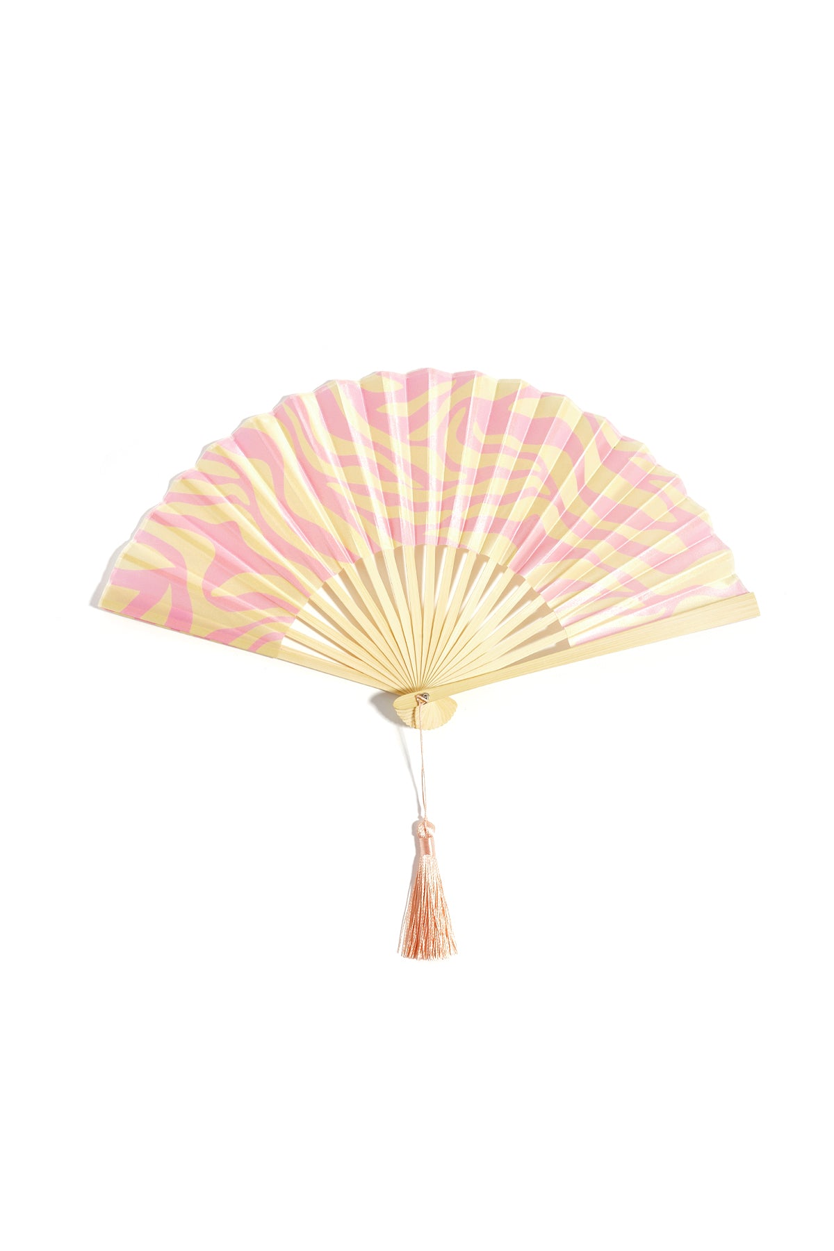 Elegant Folding Fan in Yellow and Black - Stay Cool Anywhere