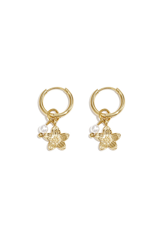 Elegant Rose Red & Gold Drop Earrings for Spring