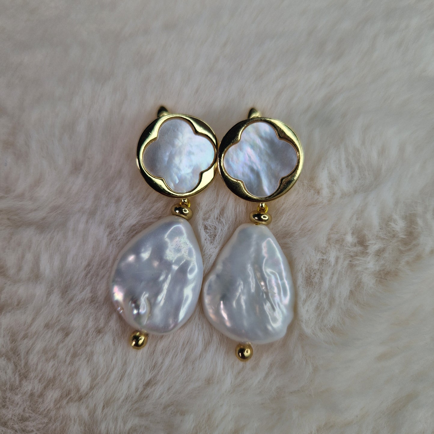 Baroque Pearl with Mother of Pearl Earrings