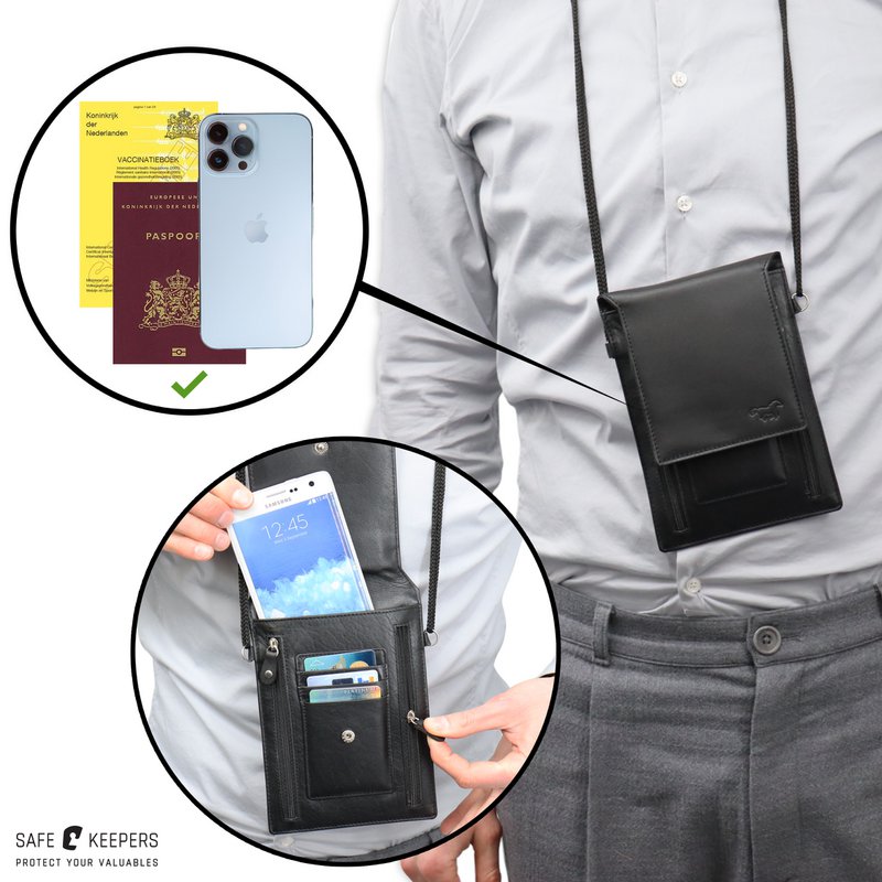 Passport / Phone Belt Bag Black