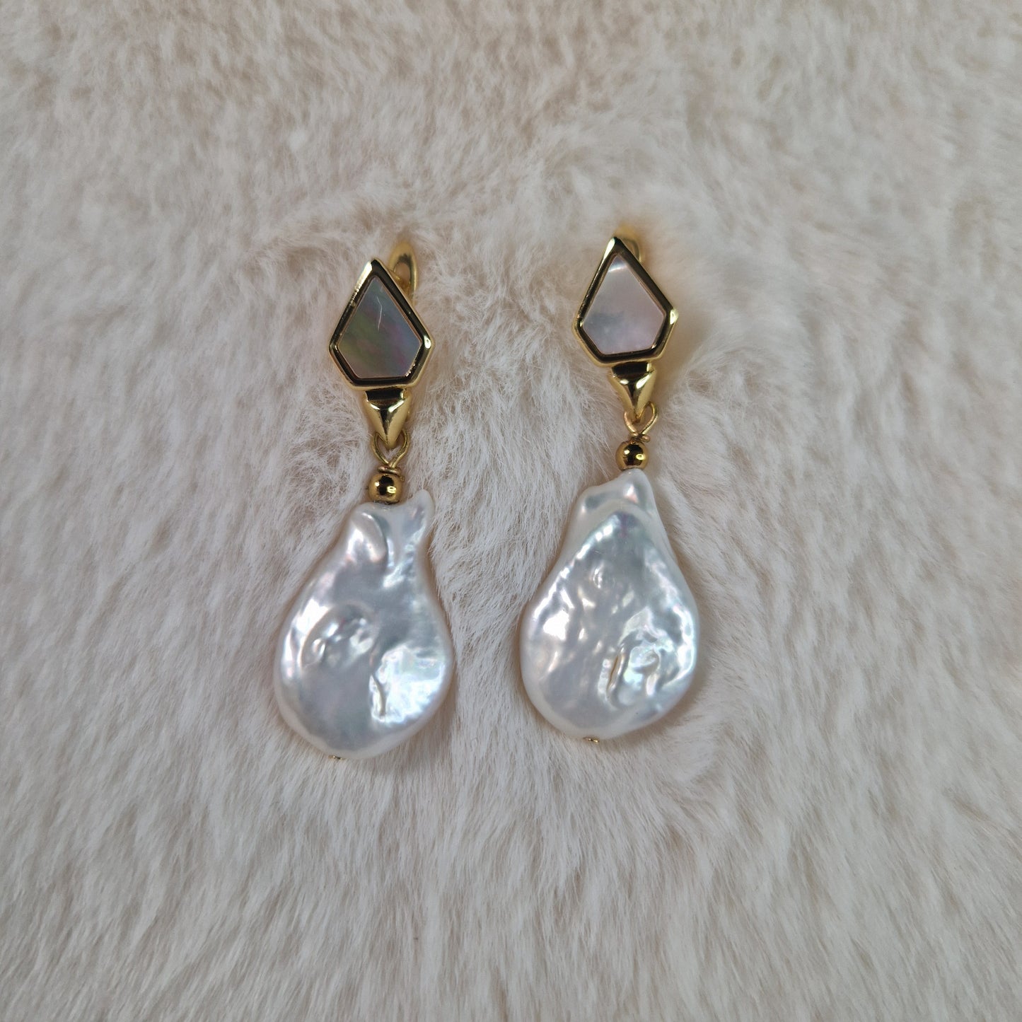 Baroque Pearl with Mother of Pearl Earrings