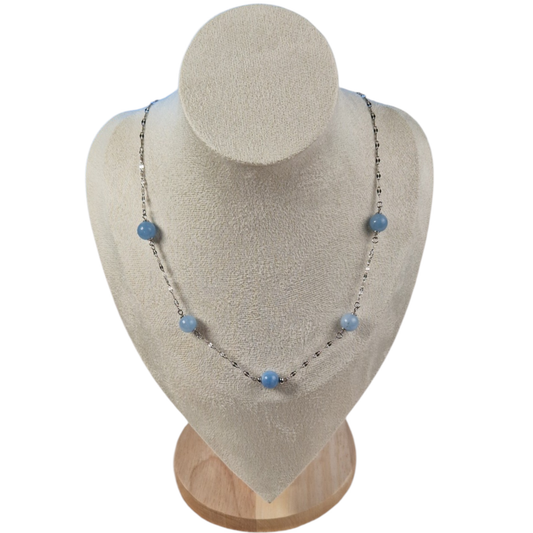 Aquamarine Station Necklace