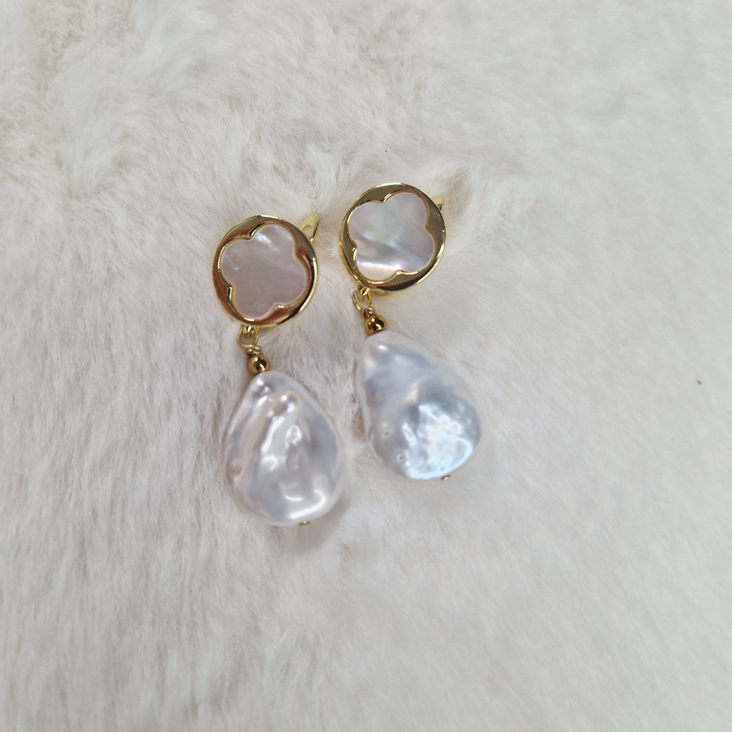 Baroque Pearl with Mother of Pearl Earrings