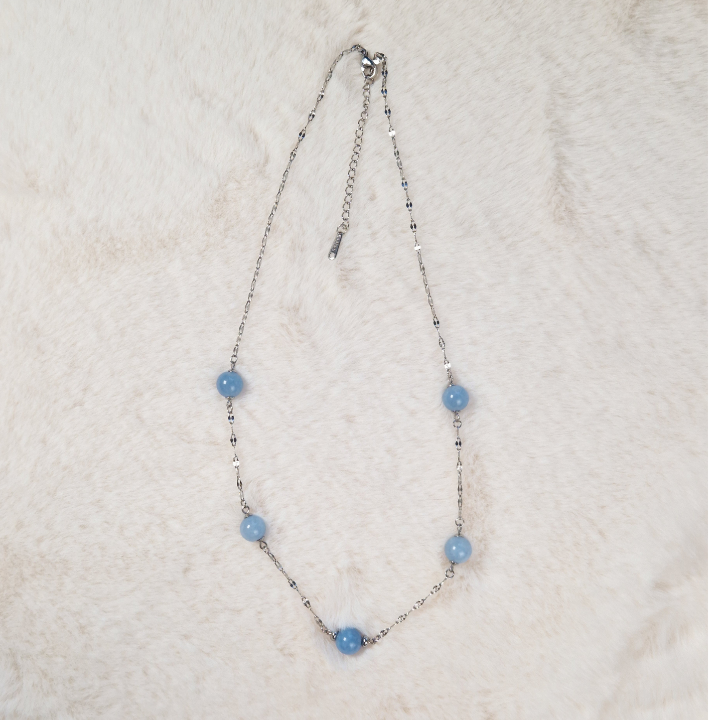 Aquamarine Station Necklace
