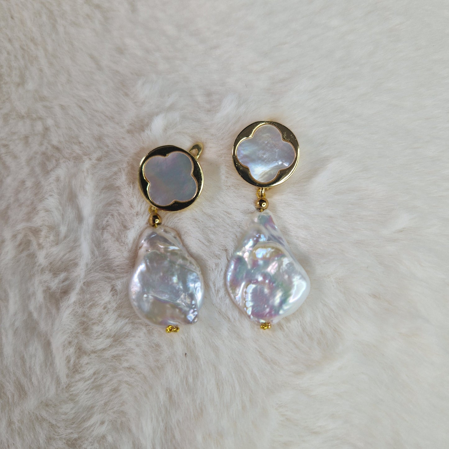 Baroque Pearl with Mother of Pearl Earrings