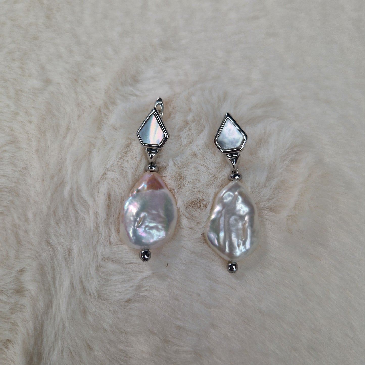 Baroque Pearl with Mother of Pearl Earrings