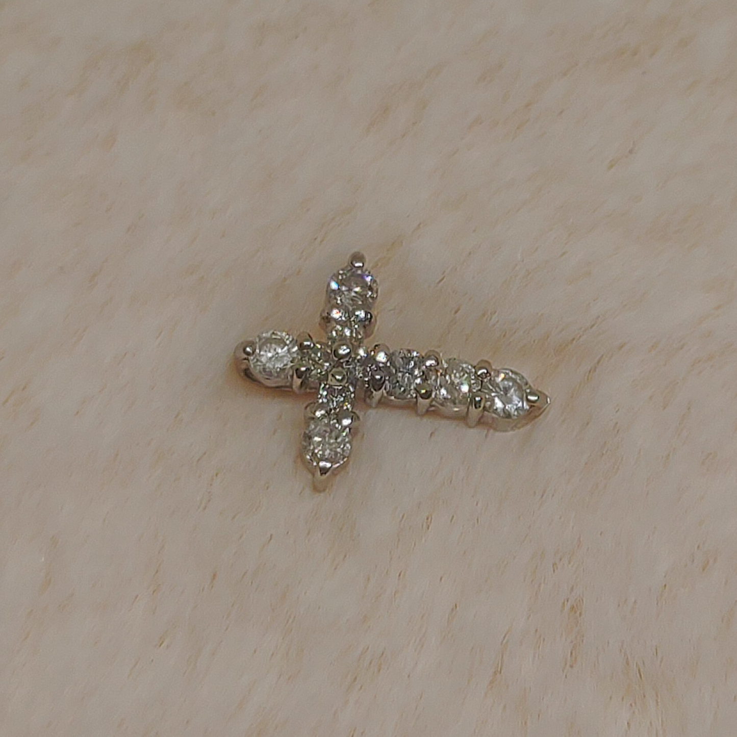 0.30ct Natural Diamond Cross Pendant - PT900