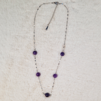 Amethyst Station Necklace