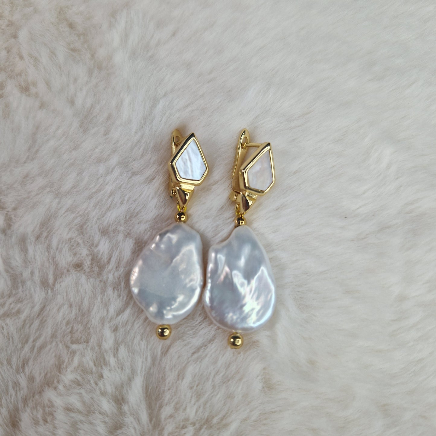 Baroque Pearl with Mother of Pearl Earrings