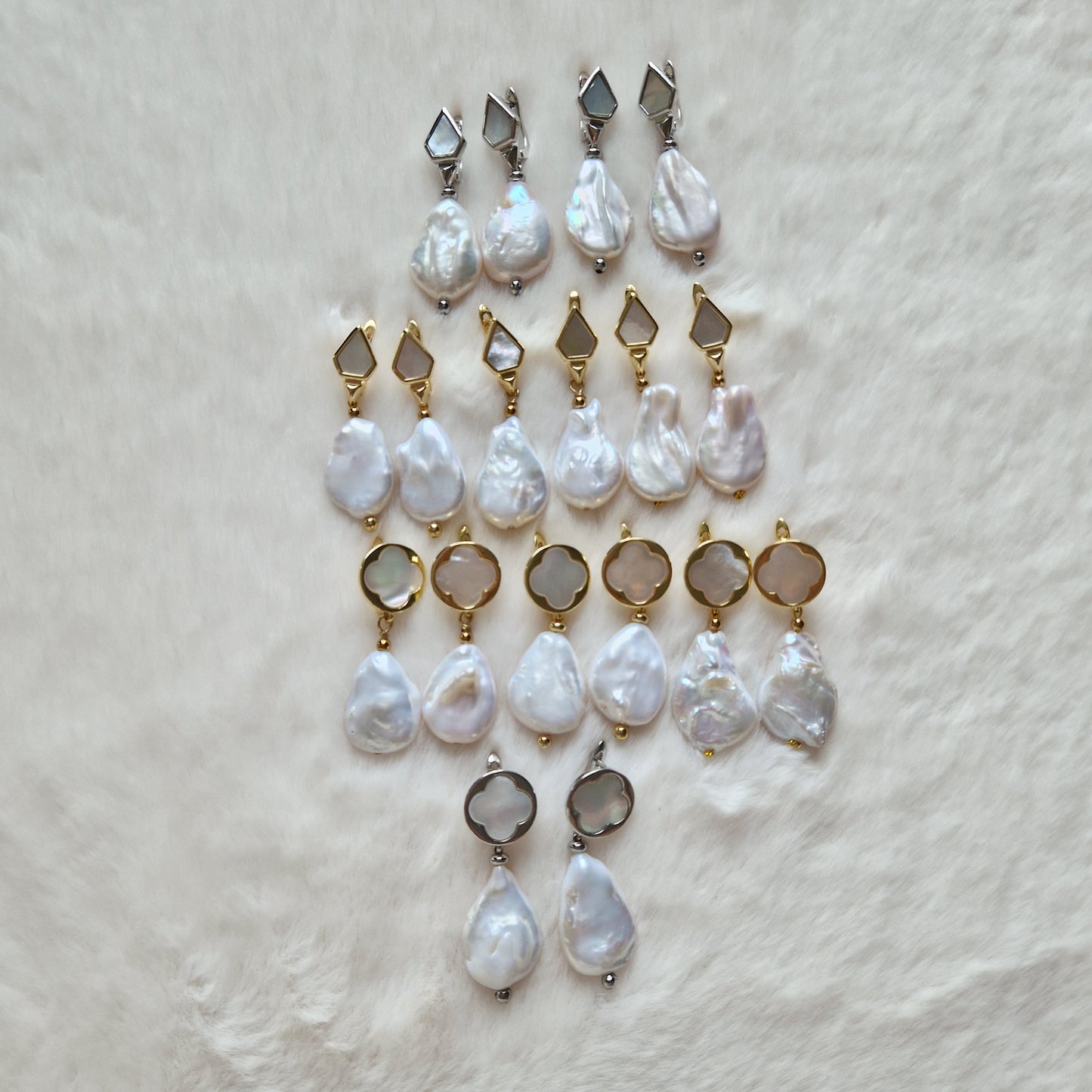 Baroque Pearl with Mother of Pearl Earrings