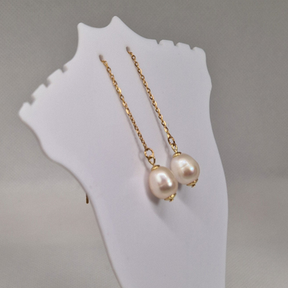 Natural Freshwater Pearl  Drop Earrings